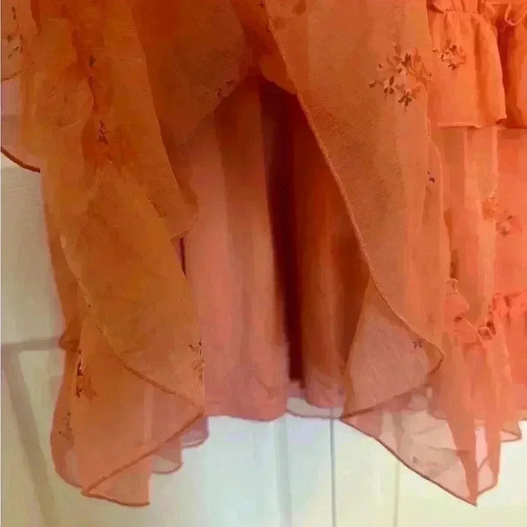 Mac Duggal Floral Print Ruffle Tiered Faux Wrap Dress NWT Size 8 - Picture 7 of 7